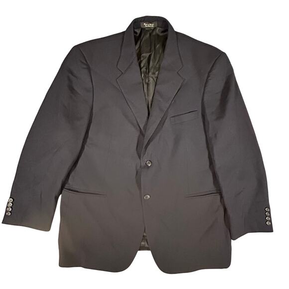 Andrew Fezza Fusion Stretch 100% Worsted Wool Sport Coat Blazer 48R Dark Blue - Picture 1 of 10